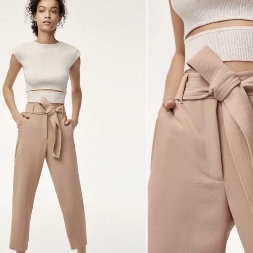 NWOT Aritzia Wilfred front tie cropped pant